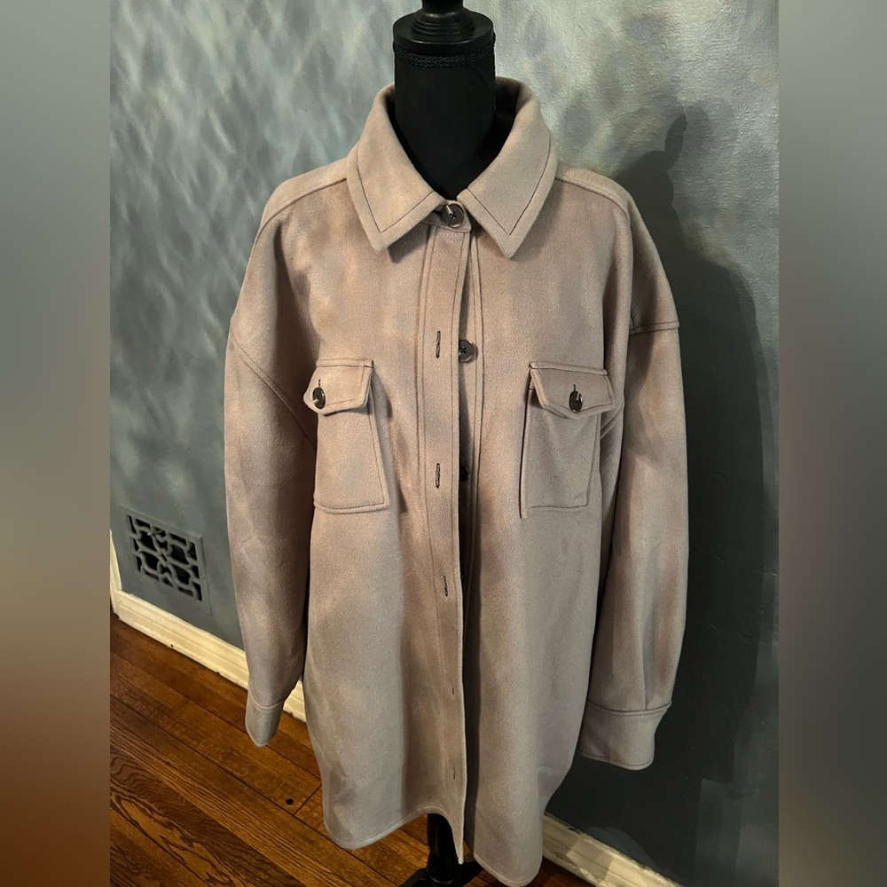 Who What Wear Collection Shacket “Greige” Sz 1x
